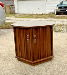 Vintage Mid-Century Modern Hexagonal Walnut Cabinets (End Tables & Nightstands)