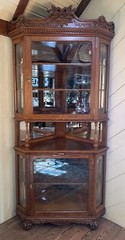 Fabulous Antique Victorian Oak Corner China Cabinet