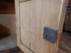 Antique German Pine Dry sink Cupboard Lift Top Original Grain Painted drysink