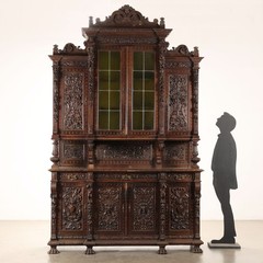 Antique Neo-Renaissance Style Cupboard Wood XIX Century