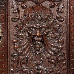Antique Neo-Renaissance Style Cupboard Wood XIX Century