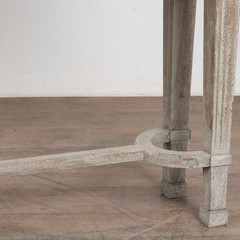 19th Century Danish Gray Painted Oak Cabinet on Legs with Interior Drawers