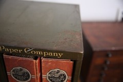 Vintage Industrial file cabinet ledger book holder Salesman Sample antique metal