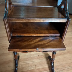 Antique HT Cushman Smokers Humidor Wooden Stand With Storage Cabinet 1900’s