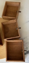 1950s Fred Robert’s Wooden Small Cabinet Box w 3 Drawers Spices Jewelry Recipes