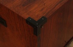 Mid Century Campaign Style Two-Door Rosewood Cabinet