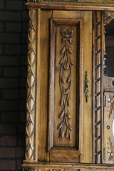 Antique French China Hutch ~French Vaisselier~ Antique Carved Oak Music Cabinet