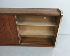 vintage Mid century Scandinavian style teak wood messing medicine apothecary cab