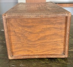 Vtg Antique Sayers Systems Single Oak Wood Drawer Index File Cabinet 15″x 8”x 6”