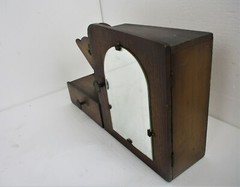 Art Deco Kitchen Apothecary Medicine Wall Bathroom Cabinet Wood Mirror letter bo