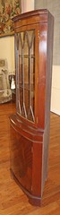 ​​Gorgeous English George III Style Mahogany Inlaid Corner Cabinet