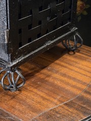 Antique wrought Iron Pie Safe table top Cabinet Pantry Rustic Farmhouse
