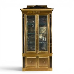 Mastercraft Neoclassical Brass and Glass Vitrine Cabinet