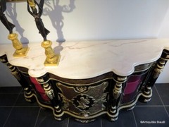 stamped MILLET Impressive french credenza 3 doors in marquetry Boulle 19th