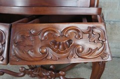 Victorian Revival French Rococo Style Mahogany Display Cabinet Vitrine Curio 74″
