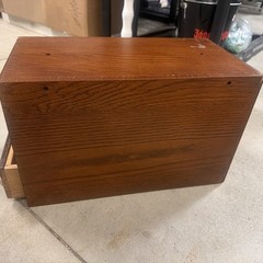 Wood Card Catalog File Drawer Desktop Organizer