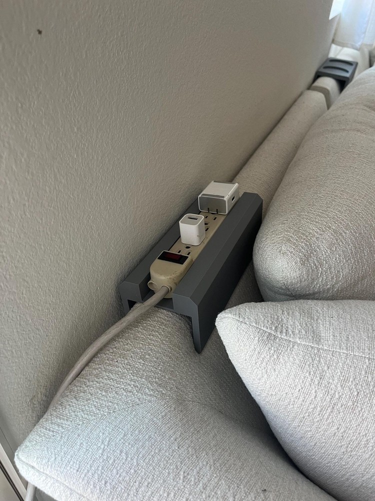 Custom Couch Power Strip Mount: 3D Printed Charging Station