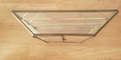Vintage Brass Glass Feature Display Case,Curios Tabletop Cabinet 8.5″ Tall