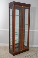 60050: Beveled Glass Door Yew Wood Door & Mahogany Display Cabinet