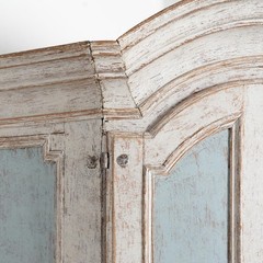Early 19th Century Large Swedish Blue & White Swedish Corner Cabinet