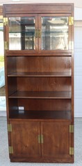 Campaign Henredon Vintage Wall Unit / Entertainment Center with Brass Hardware