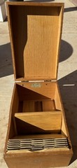 Vintage Globe Wernicke Wood Dove Tailed Rolodex Box Nice Oak ?