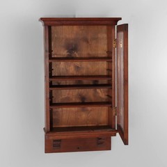 Walnut Hanging Curio Cabinet 20thC