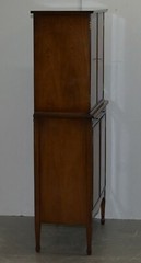 BEAUTIFUL VERY FINE SHERATIN REVIVAL FLAMED MAHOGANY & SATINWOOD DRINKS CABINET