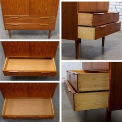 Scandinavian Modern Teak Petite Cabinet Dry Bar Armoire or Gentleman’s Chest