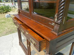 Tiger Oak Step-back China Cabinet~Bookcase~Display Cabinet circa 1890
