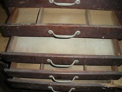 Vintage Primitive Handmade Wooden Cabinet with Drawers