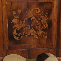 French commode dresser inlaid chest of drawers marble top Louis XV style 900