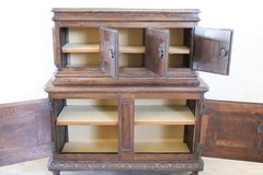 17th Century Italian Solid Walnut Antique Cupboard or Cabinet