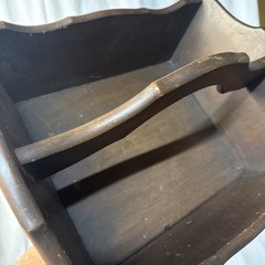 MCM Turned Wood Sewing Spool Knit Yarn Tray Stand Magazine Plant Storage Handle