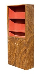 ANTIQUE NEW ENGLAND PAINTED PINE DOUBLE DOOR CABINET / CUPBOARD