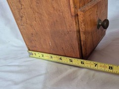 1800’s Antique Rare Birdseye Maple One Drawer Wall Hanging Fireplace Match Safe