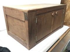 Antique Vintage Farmhouse Wood 2 Door Cabinet Shabby Chic Small 22″ x 12″ x 10.5