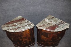 Fine Pair Rare Signed Maison Jansen Chinoiserie Encoignures Corner Cabinets