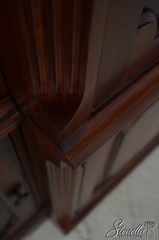 F65808EC: Mahogany Large 3 Section TV Entertainment Bookcase Unit