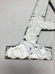 Decorative Salvage Tin Ceiling 16″ Patchwork White Metal VTG Letter A 1617-23B