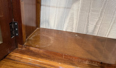 English Edwardian Style Breakfront in Satinwood with Dentil Molding