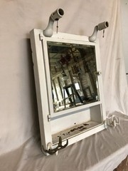 Antique VTG Deco Double Sconce Cup/Soap Holder 21×27 Mirror Cabinet Old 1213-26B