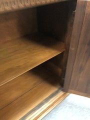 vintage Worm Wood Top Cabinet with 2 Doors & Fancy Work Front – 31″ tall