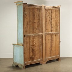 Antique Baroque Double-Body Cupboard Mid-18th Century Lacquered Woo Certified