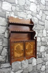 Beautiful Old Vintage Wall Cabinet Cup Board Jewelry Box