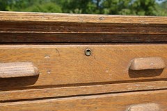 Antique Apothecary Cabinet Slot Machine Stand Wood Drawer Tiger Oak counter VTG