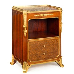 Mercier Frères French Bronze-Mounted Mahogany Bedside Cabinet Commode