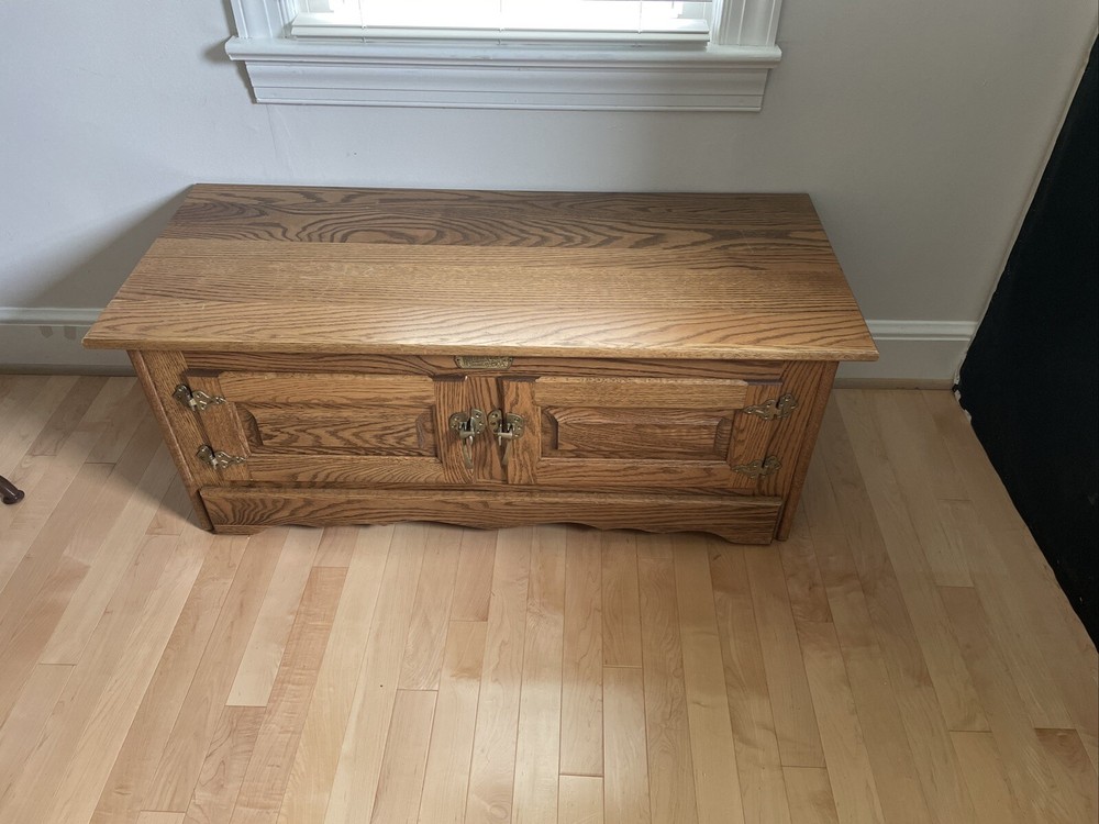 White Oak Clad Solid Wood Coffee Table Storage Made in U.S.A.