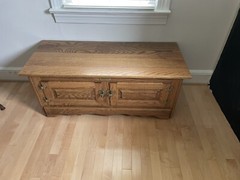 White Oak Clad Solid Wood Coffee Table Storage Made in U.S.A.