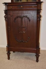 Renaissance Revival Sheet Music Cabinet, Mahogany, Carvings